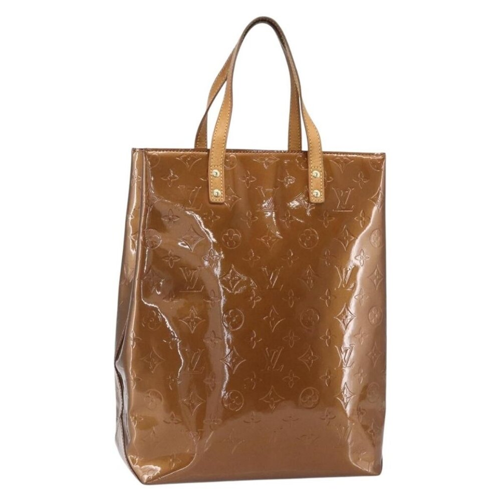LOUIS VUITTON Monogram Vernis Reade MM Hand Bag Bronze M91143 LV Auth ep12070